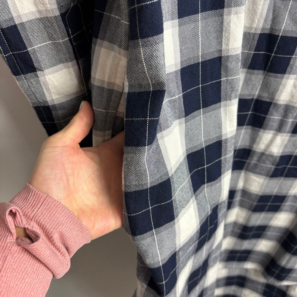 Ralph Lauren Navy Plaid Shirt Dress Tartan Button Front Women’s 8 NWOT - Picture 7 of 8